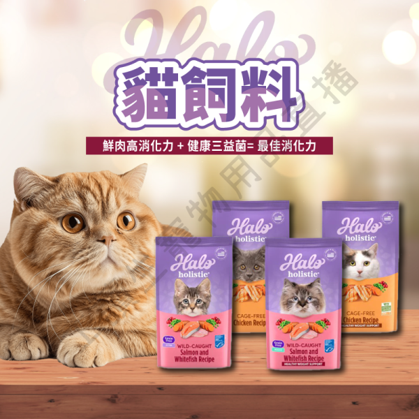 遇見毛寵 HALO 嘿囉 貓飼料 300g 3磅 10磅 嚐鮮包 幼貓 成貓 貓飼料 無穀 乾糧 貓咪